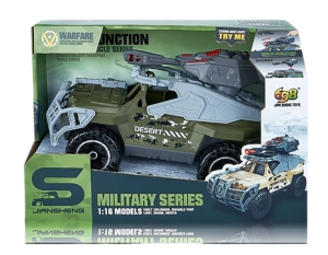 AUTO MILITAR CON LUZ Y SONIDO ESCALA 1:16