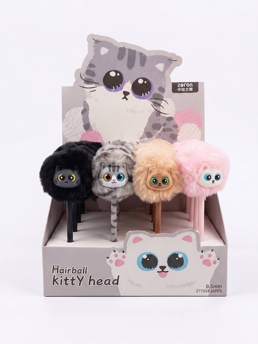 DISPLAY X 16 LAPICERAS GATITOS PELUCHE