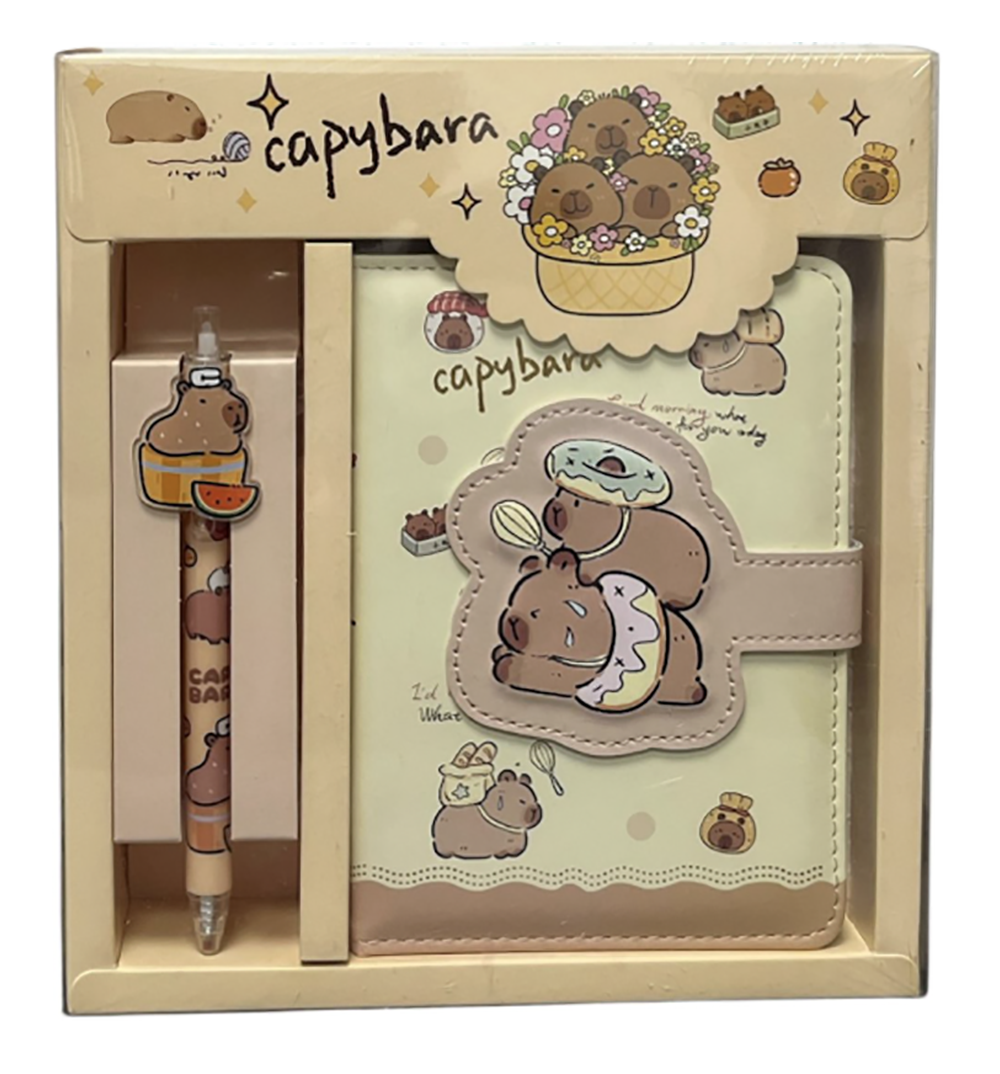 SET LIBRETA CON CIERRE CAPIBARA COLORES Y MODELOS SURTIDOS