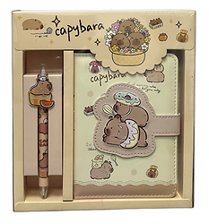 SET LIBRETA CON CIERRE CAPIBARA COLORES Y MODELOS SURTIDOS