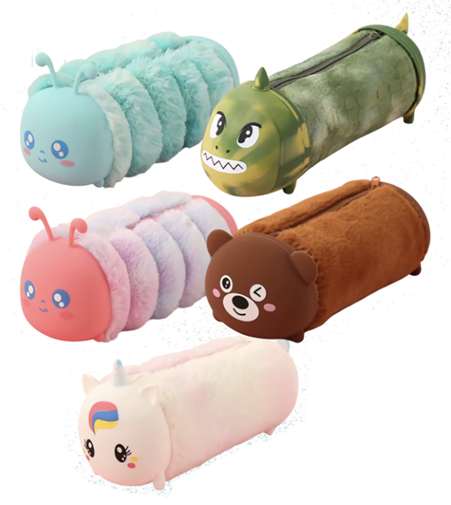 CARTUCHERA PELUDITAS SURTIDAS EN BOLSITAS X5
