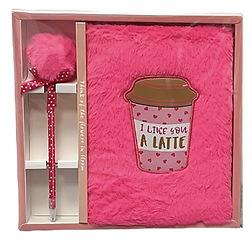 SET LIBRETA PELUCHE CON LAPICERA POMPON