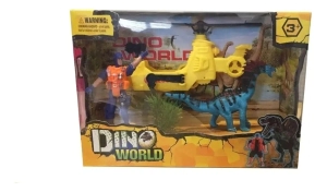 SET DINOSAURIO HELICOPTERO + PERSONAJE