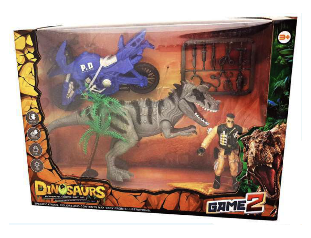 SET DE DINO Y MU�ECO CON ACCESORIOS LUZ Y SONIDO