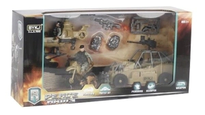 SET MILITAR CON JEEP, MOTO, HELICOPTERO Y ACCESORIOS