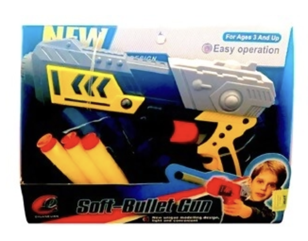PISTOLA LANZA DARDOS (ROJO, AZUL Y NEGRO)