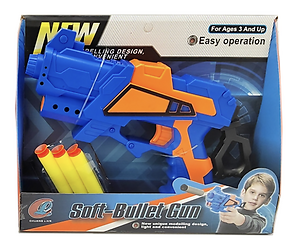 PISTOLA LANZA DARDOS (AZUL Y BLANCO)