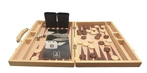 JUEGO DE BACKGAMMON MALETIN MADERA