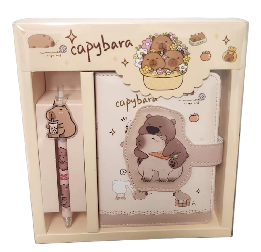 SET LIBRETA CON LAPICERA CAPIBARA