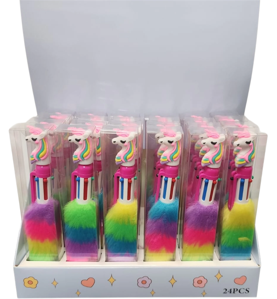 DISPLAY LAPICERA PELUDA MULTICOLOR UNICORNIO