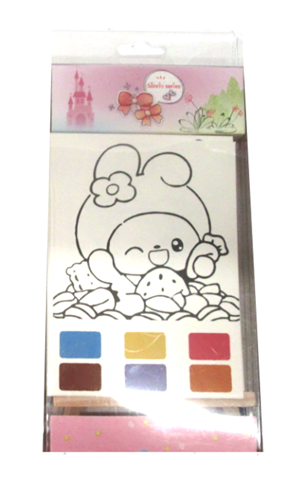 MINI BASTIDOR PARA COLOREAR CON PINTURA Y PINCEL ATRIL