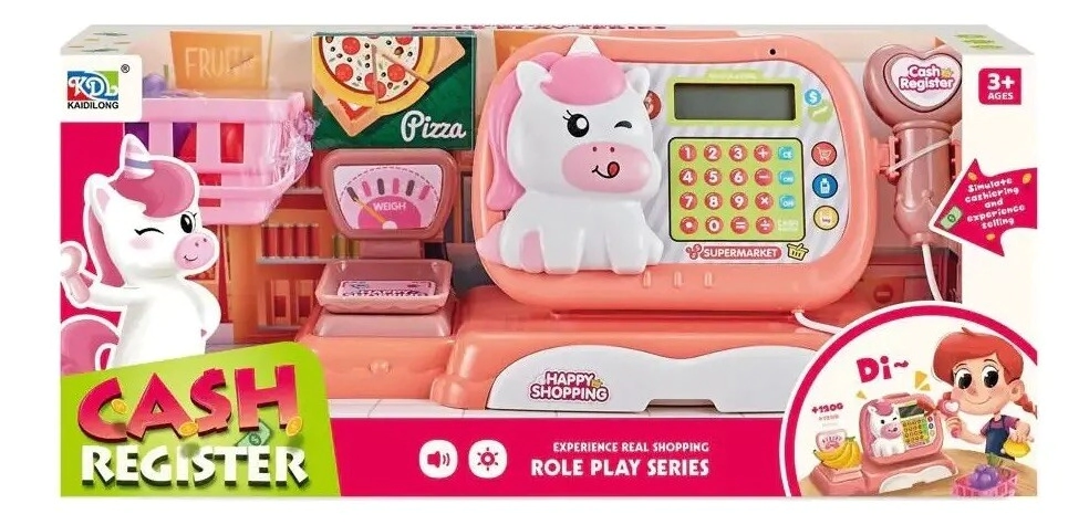 CAJA REGISTRADORA UNICORNIO CON ACCESORIOS