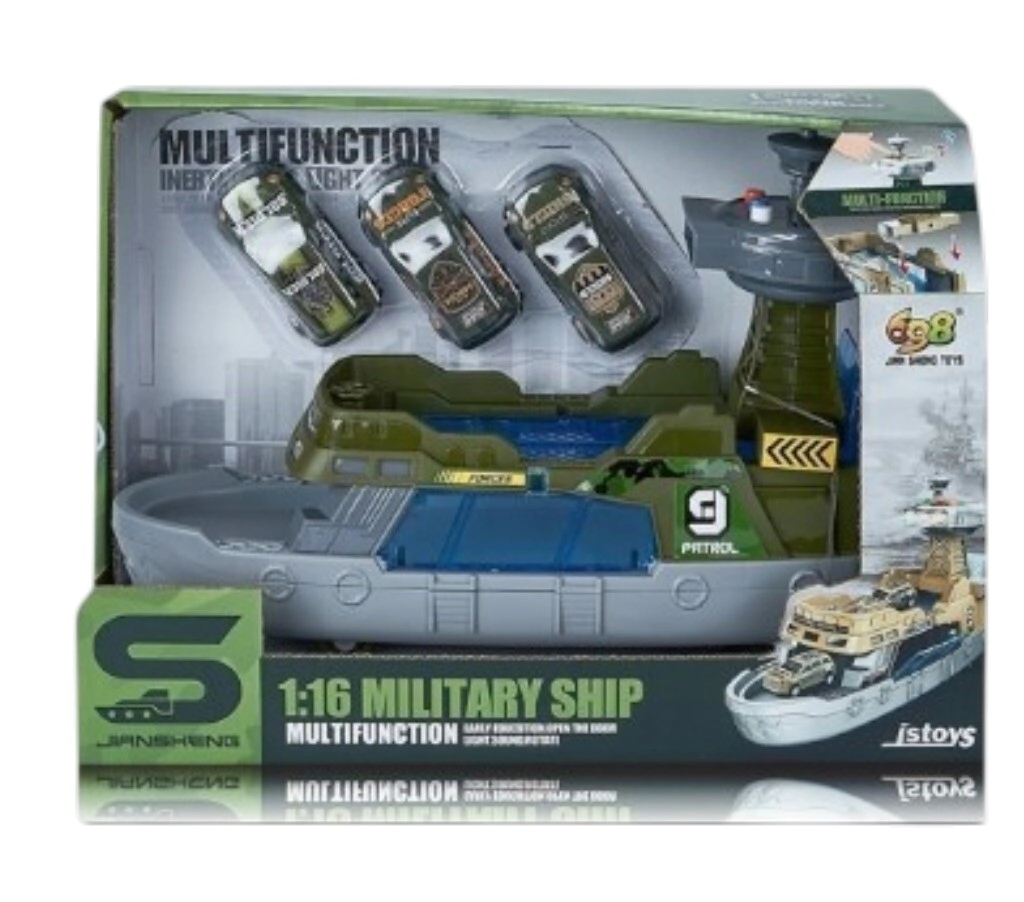 BARCO MILITAR CON AUTOS