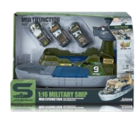 BARCO MILITAR CON AUTOS