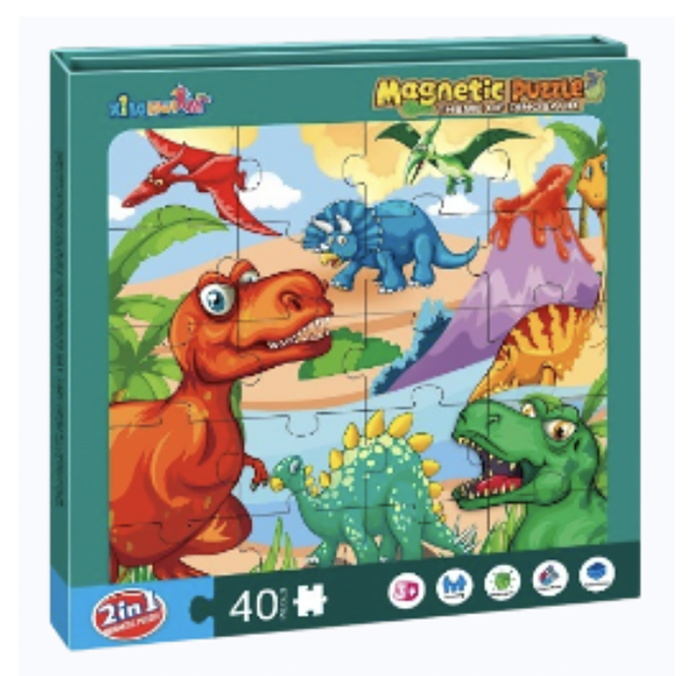 ROMPECABEZAS DINO MAGNETIC 40 PCS