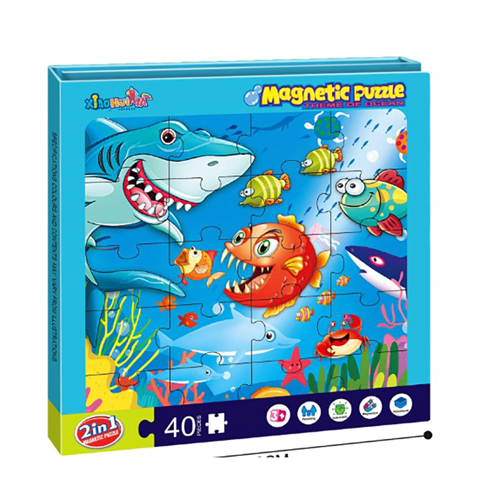 ROMPECABEZAS ANIMALES ACUATICOS MAGNETIC 40 PCS