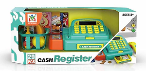 CAJA REGISTRADORA CON ACCESORIOS DE SUPERMERCADO