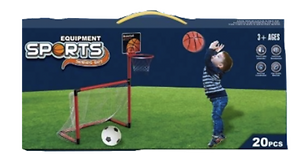 JUEGO 2 EN 1 MINI FUTBOL + BASKETBALL