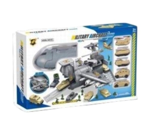 AVION CON BASE MILITAR CON VEHICULOS