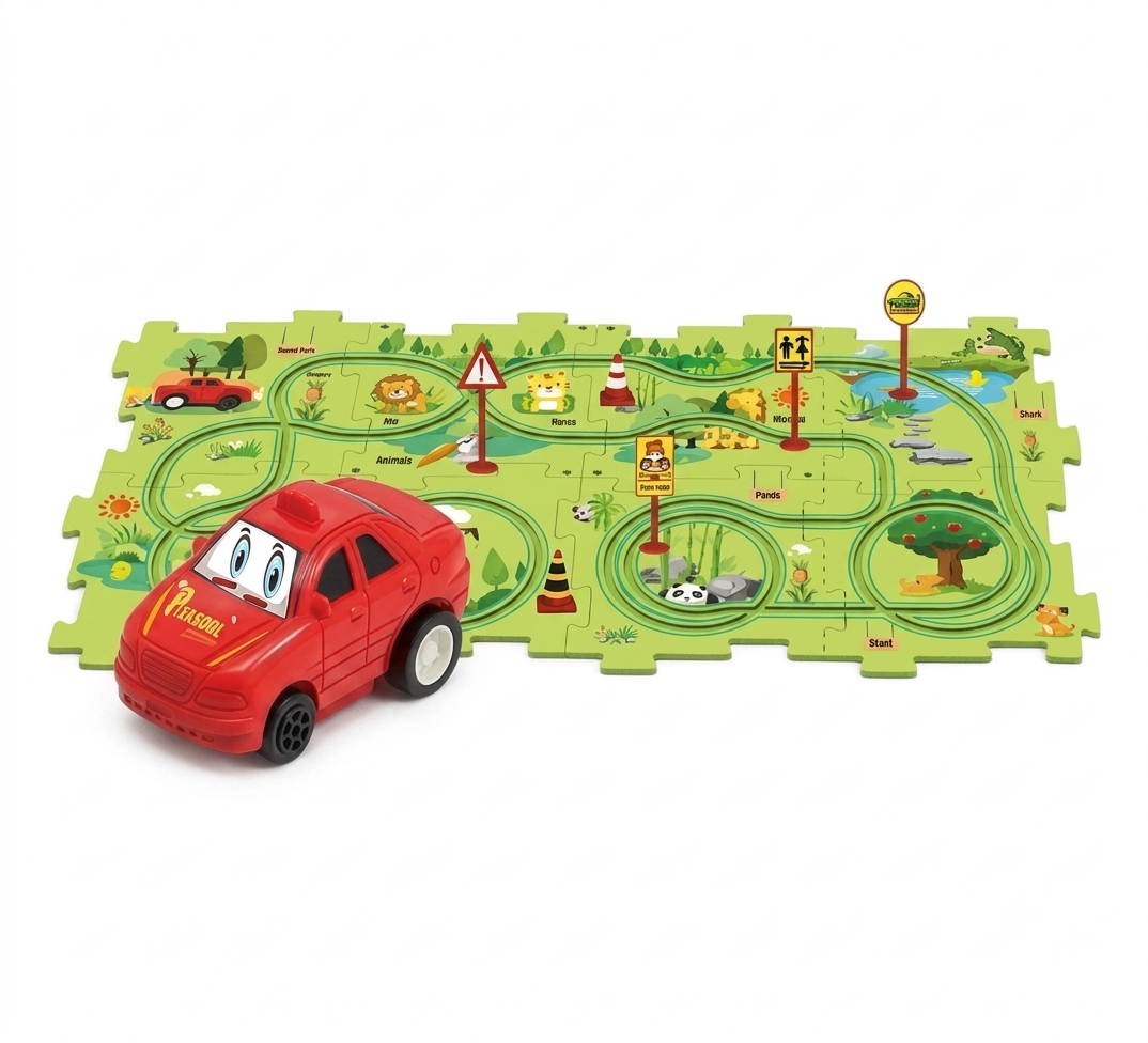 Pista de autos en bloques de contruccion Animales