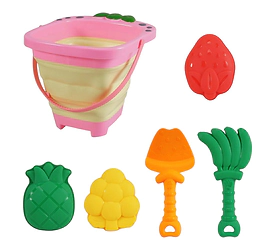 Set de playa balde + accesorios Frutas 6 pcs