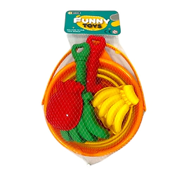 Set de playa balde + accesorios Frutas 5 pcs
