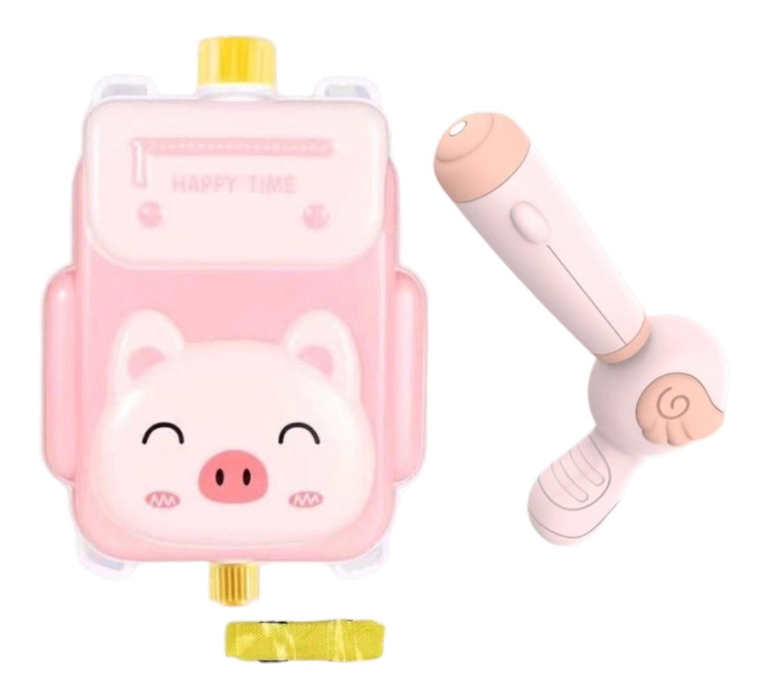 Pistola de agua + mochila cerdito