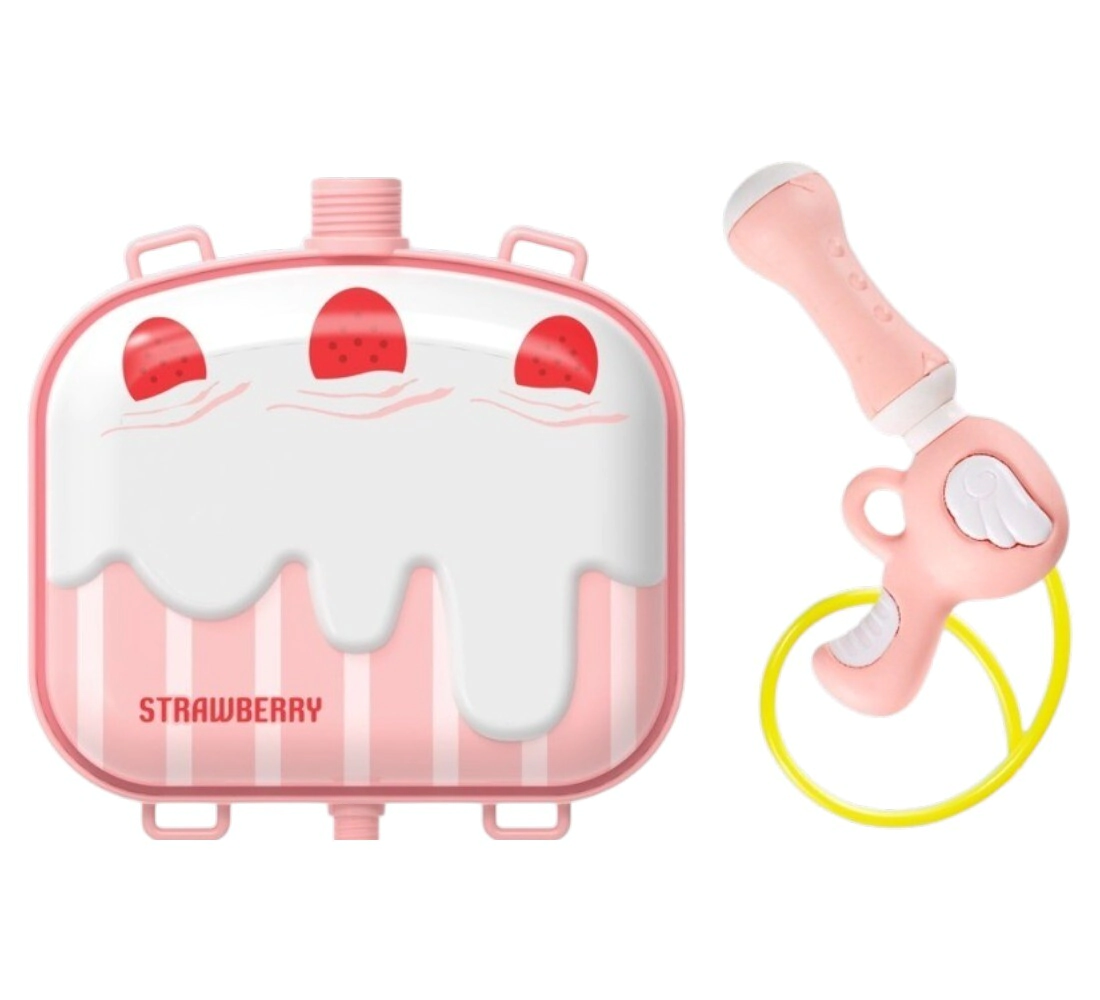 Pistola de agua + mochila strawberry