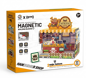 Bloques magneticos de construccion hamburgueseria 77 pcs