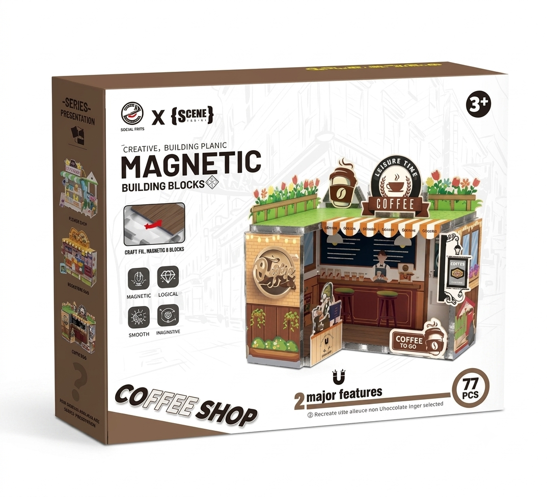 Bloques magneticos de construccion cafeteria 77 pcs