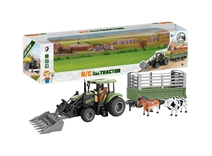 Maquina tractor de granja a radio control con animales