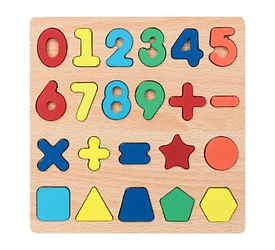 Tablero de Madera Numeros de encastre