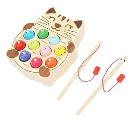 Juego de pesca magn�tico de madera con dise�o de gato