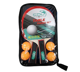 Set de paletas de ping pong + 4 pelotas y estuche