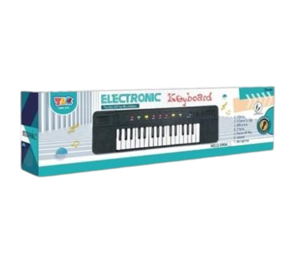 Piano musical con microfono blanco