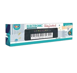 Piano musical con microfono blanco