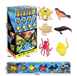 Animales de mar en caja