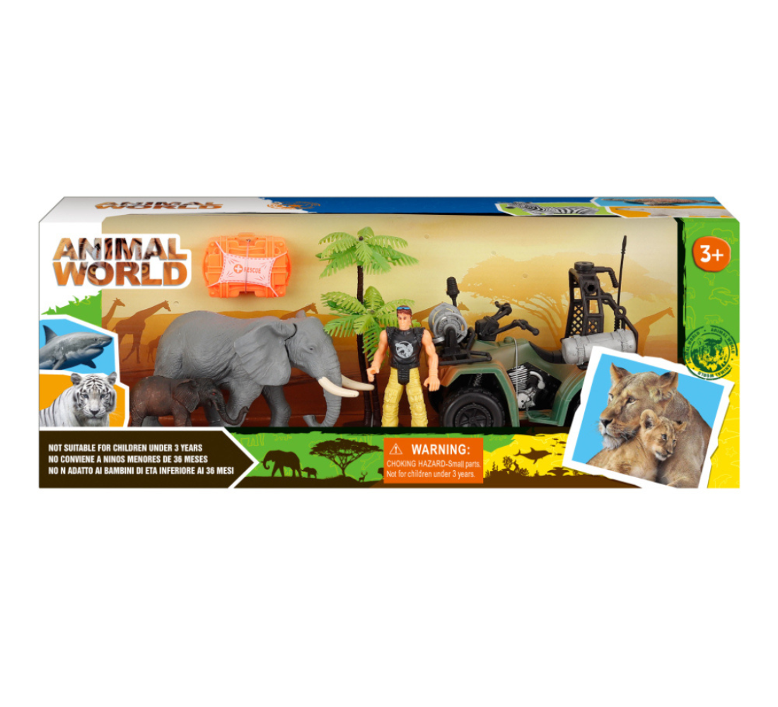 Set de animales Safari + vehiculo