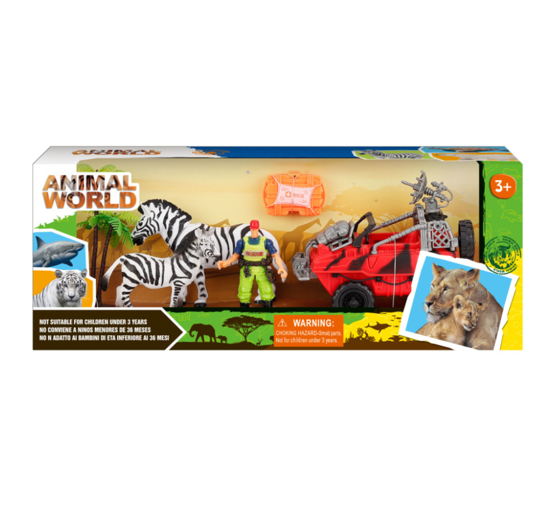 Set de animales Safari + vehiculo