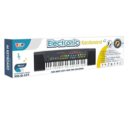 Piano musical con microfono negro